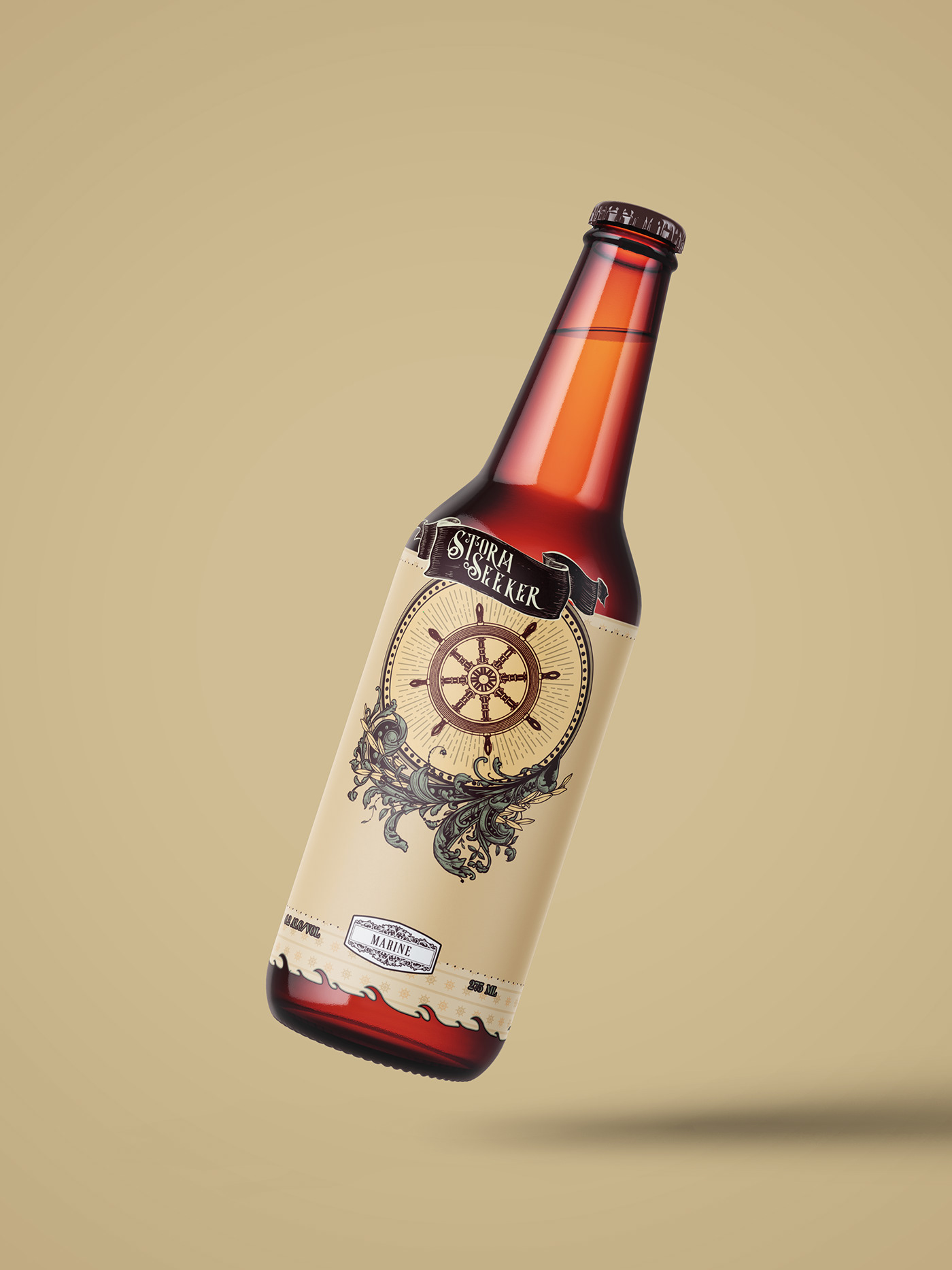 beverage packaging beer Lable bottle Packaging adventure spirit graphic design  sea print