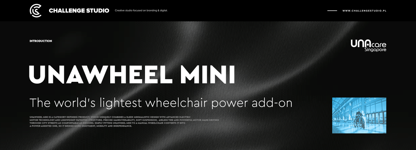 challenge challenge studio parallax product UI unawheel ux Web Design  wheel chair