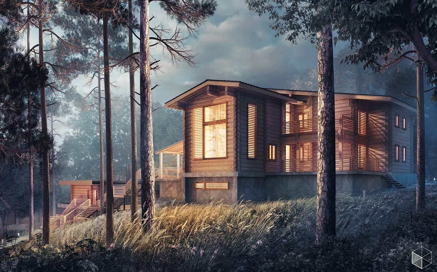 cinema 4d advanced render exterior house river CGI 3dvis archvis visual Render