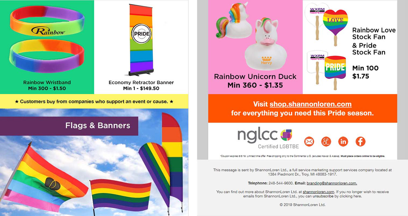 Email Email campaign email marketing LGBT lgbt pride pride promo promo products Promotional Marketing