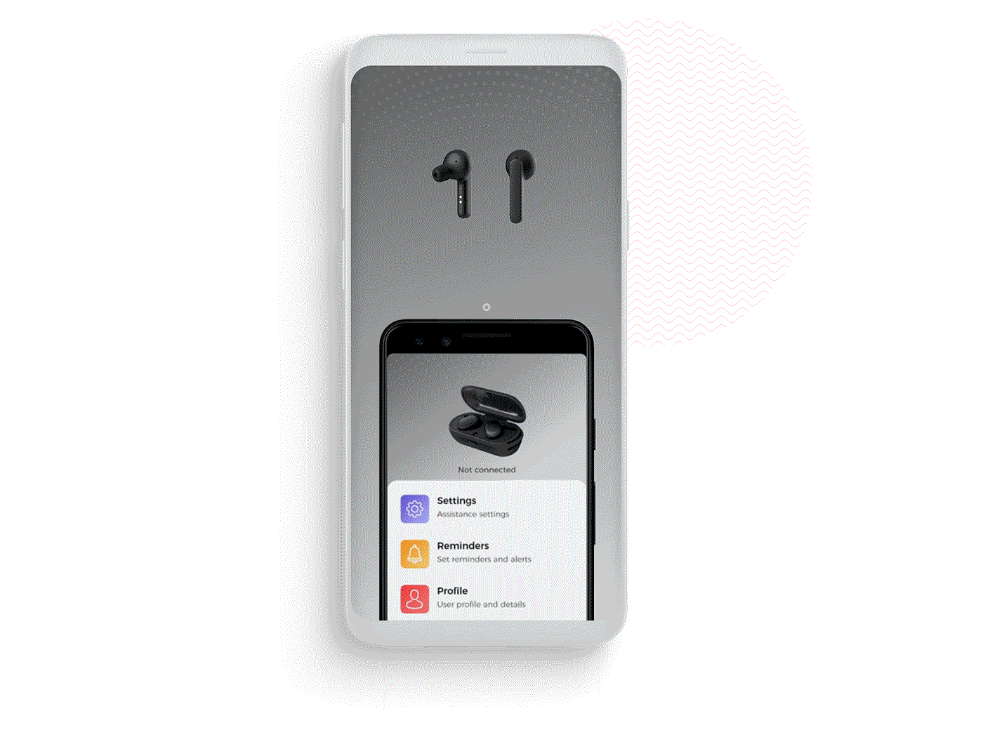 Airpod wireless user interface app user experience UI & UX pods