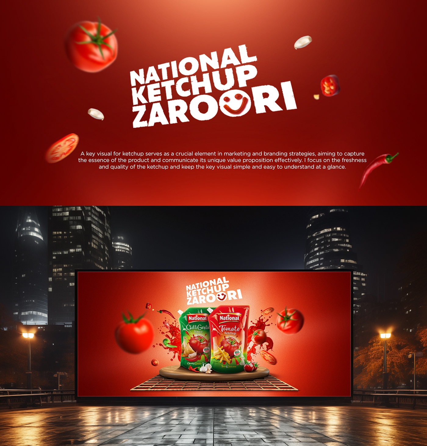 key visual Advertising  Graphic Designer ketchup Food  art concept visual photoshop manipulation