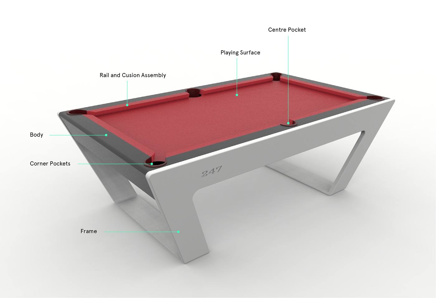 3dmodeling porsche design Pool Table Solidworks rendering