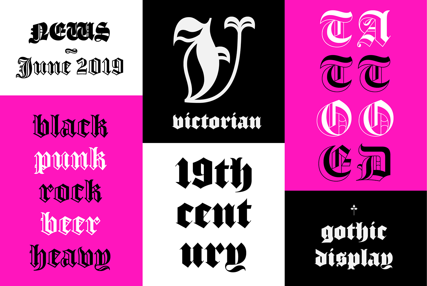 The Northern Block Typeface font branding  Blackletter Fraktur typography   tatoo Fashion  gothic