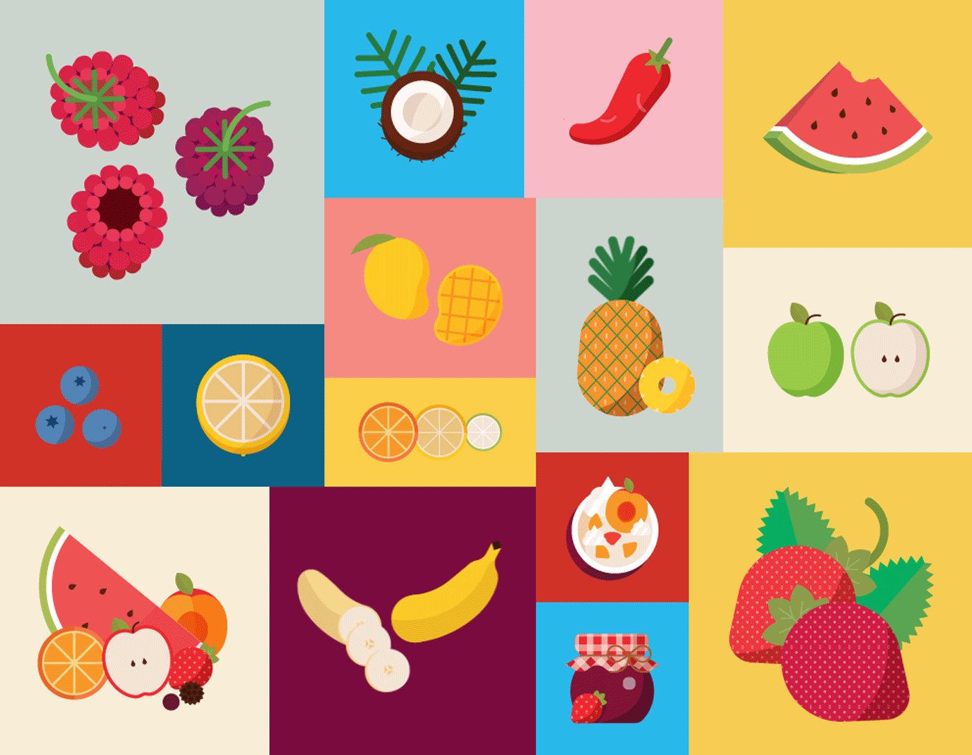 oreo Food  icons Fruit dessert drinks graphic flat geometric emoticons