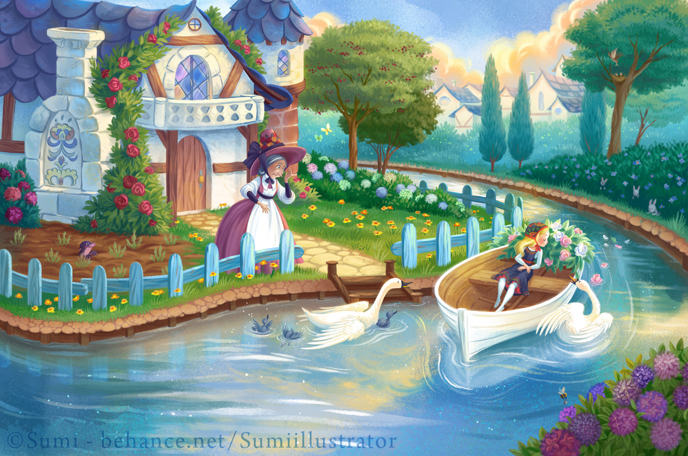andersen children's book kidlit literature children digital painting Digital Art  illustrated fairytale Classic