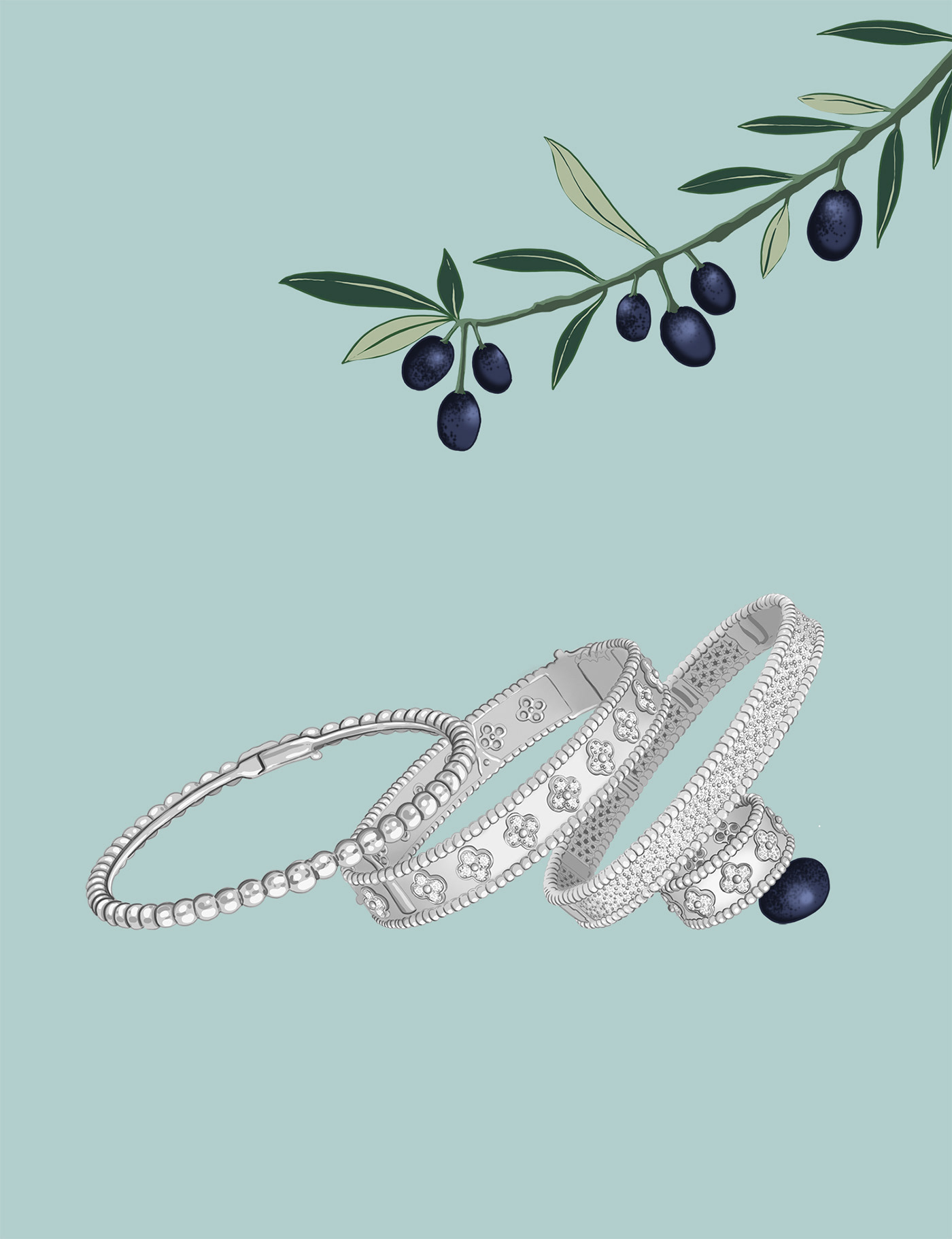 digital illustration Drawing  Fashion  ILLUSTRATION  Illustrator Jewellery jewelry luxury Necklace