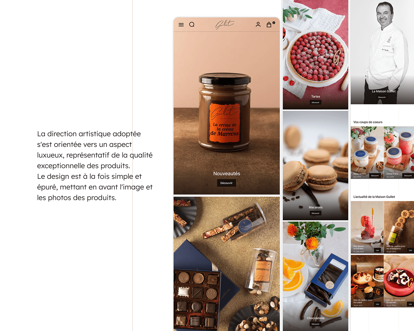 patiserie pastry French Webdesign mobile design UI/UX user interface Web Design  Figma chocolate