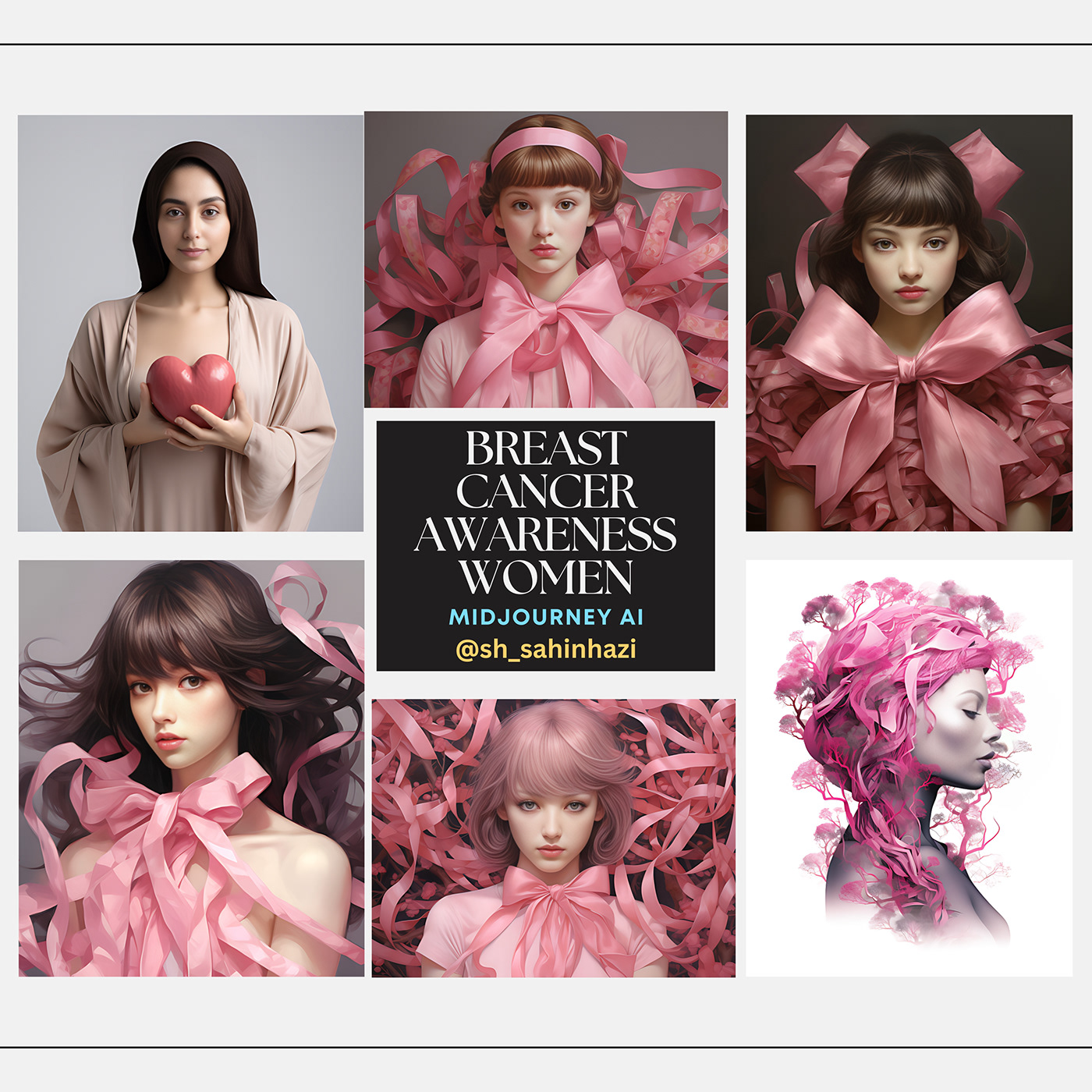breast cancer awareness graphic design  breast cancer awareness midjourney ai artist Digital Art  artwork concept art cancer women