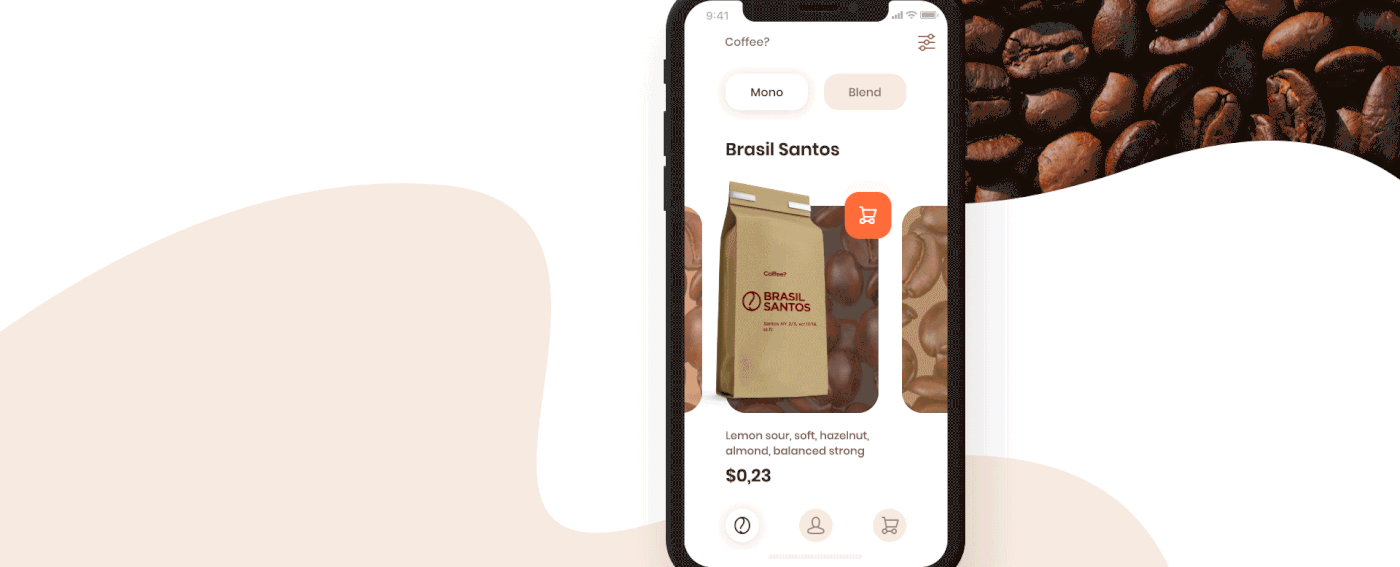 UI/UX mobile Coffee motion ios android Interface app design interaction