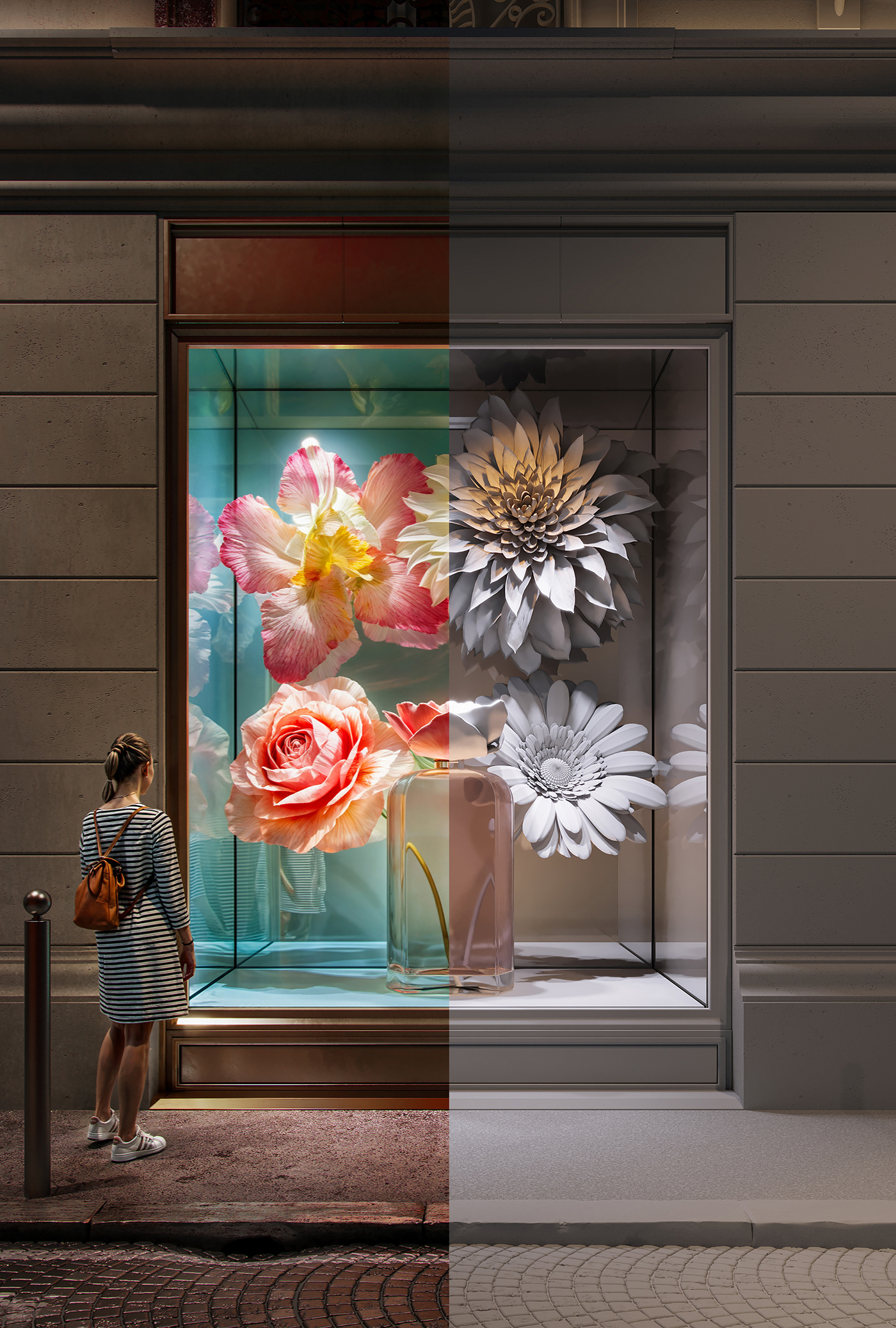 corona render  3ds max visualization archviz CGI Render Retail Flowers artificialinteligence Perfume luxury