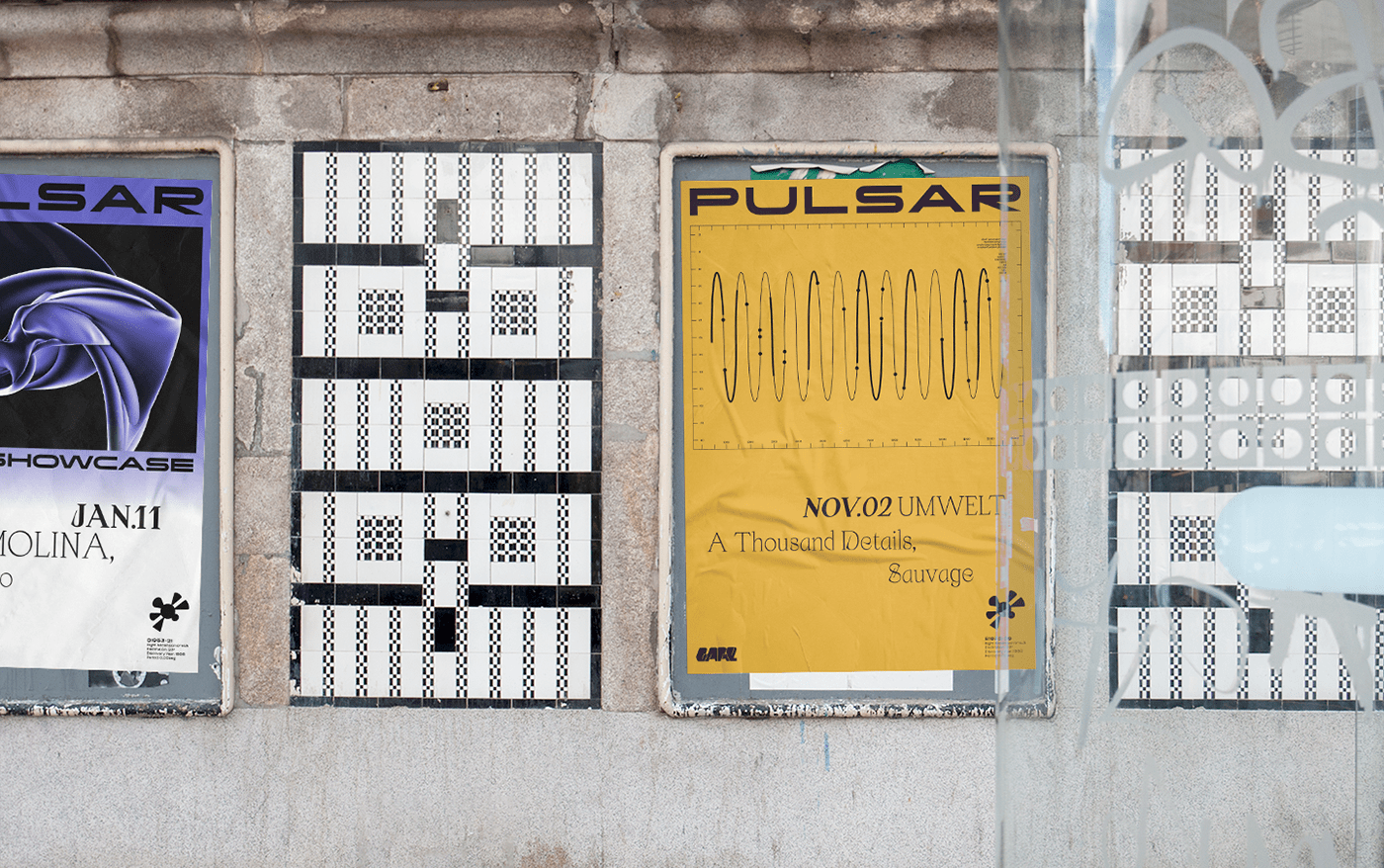brand club electronic flyer gare porto poster Pulsar tech techno