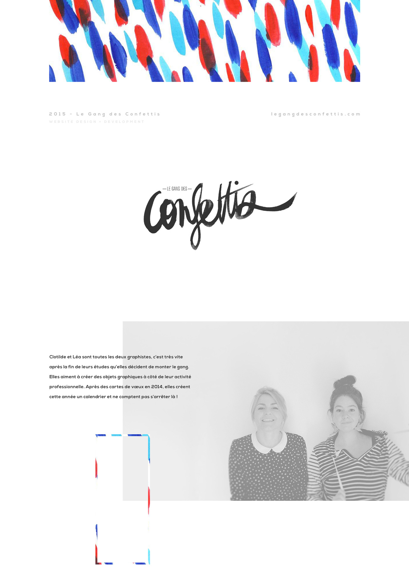 Website Webdesign le gang confettis gang motif