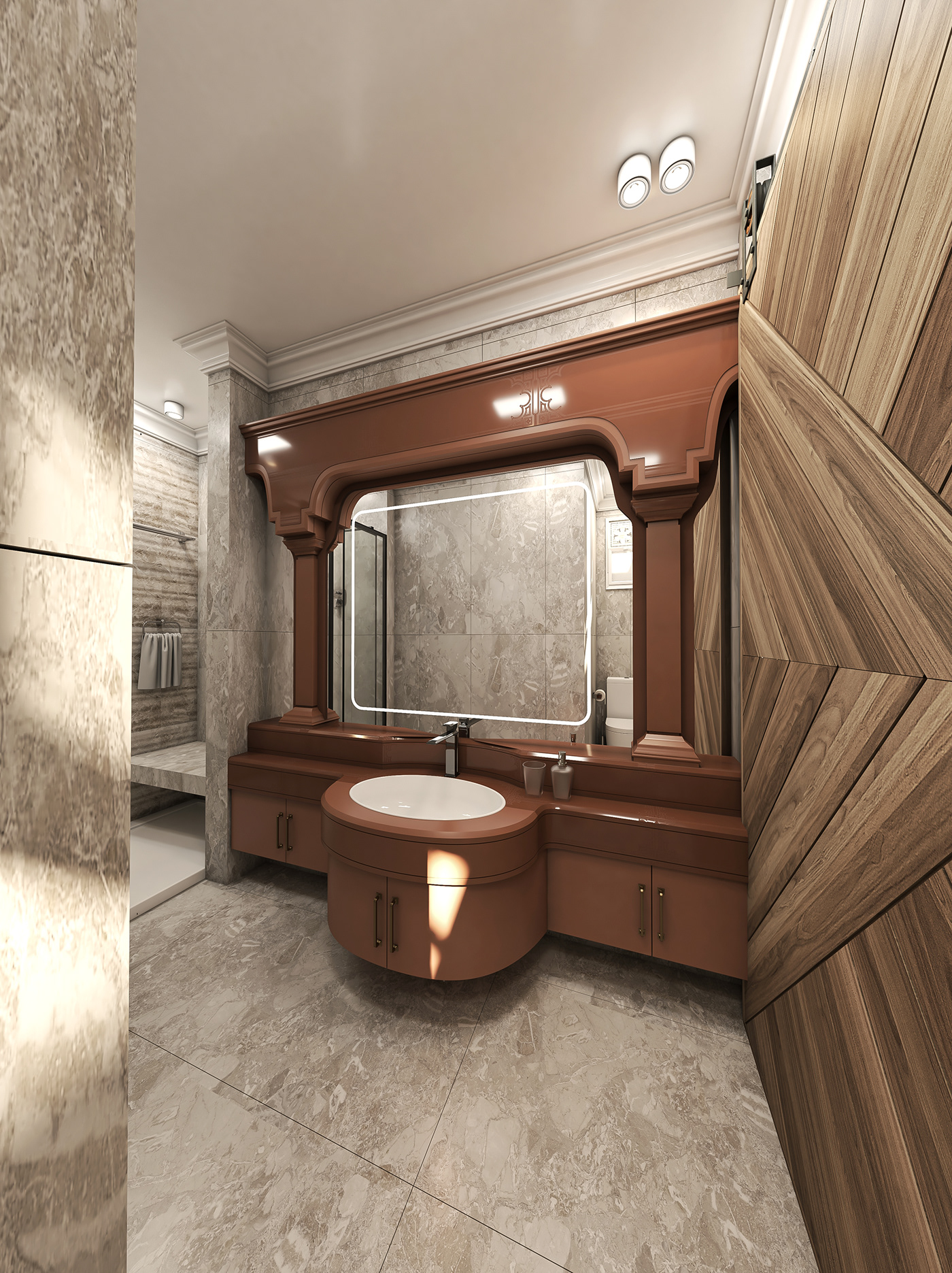 neoclassic interior design  Interior bathroom visualization bathroom design bathroomdesign interiordesign vray neoclassic interior