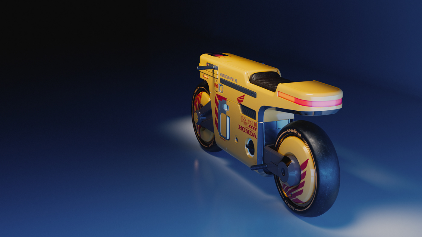 3D automotive   concept Cyberpunk future Honda motorbike motorcycle Render Scifi