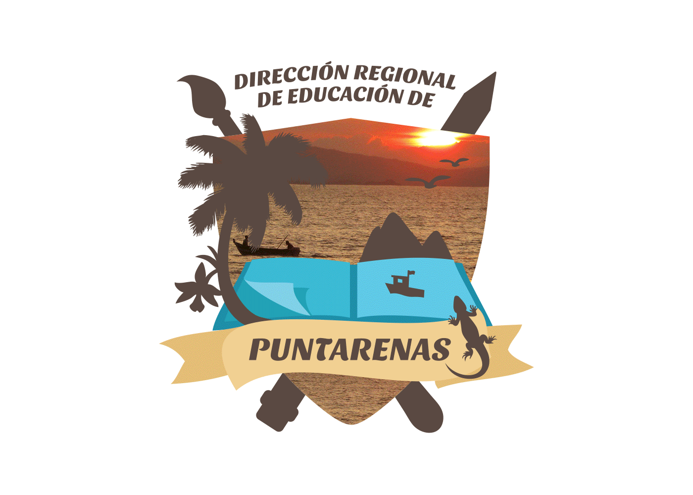logo emblem shield escudo Education orange puntarenas University college institution