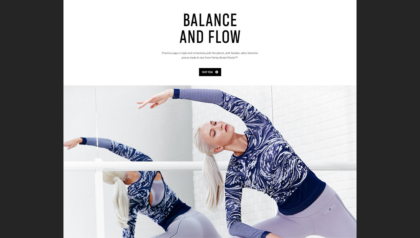 adidas StellaMcCartney Fashion  Clothing Collection Spring/Summer Website Layout mobile typography  
