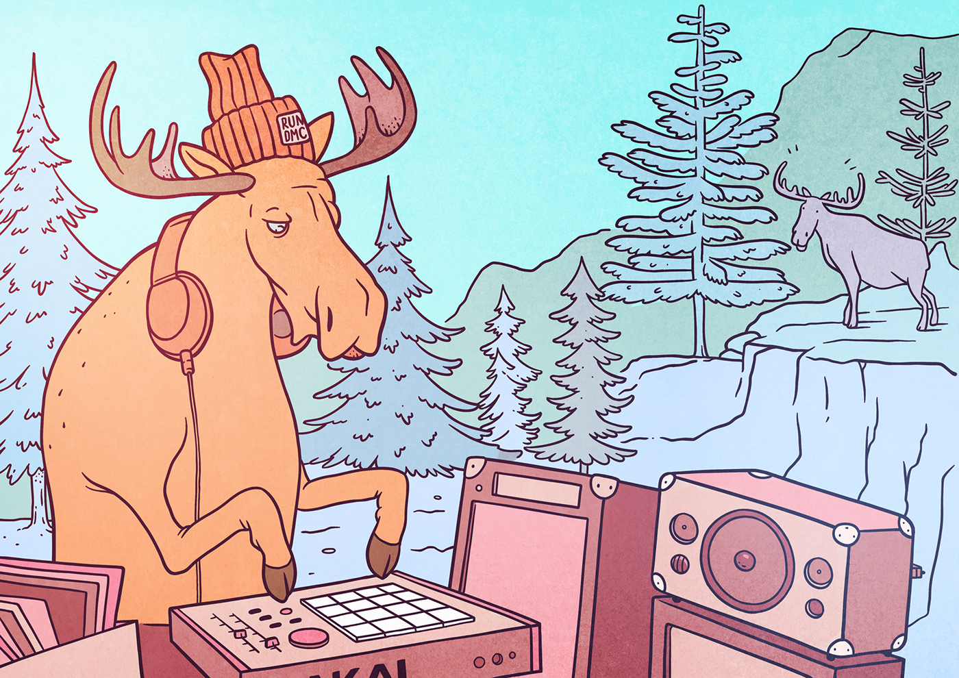 moose rap hip-hop BEAT BeatMaker akai mpc forest Fun cartoon vintage
