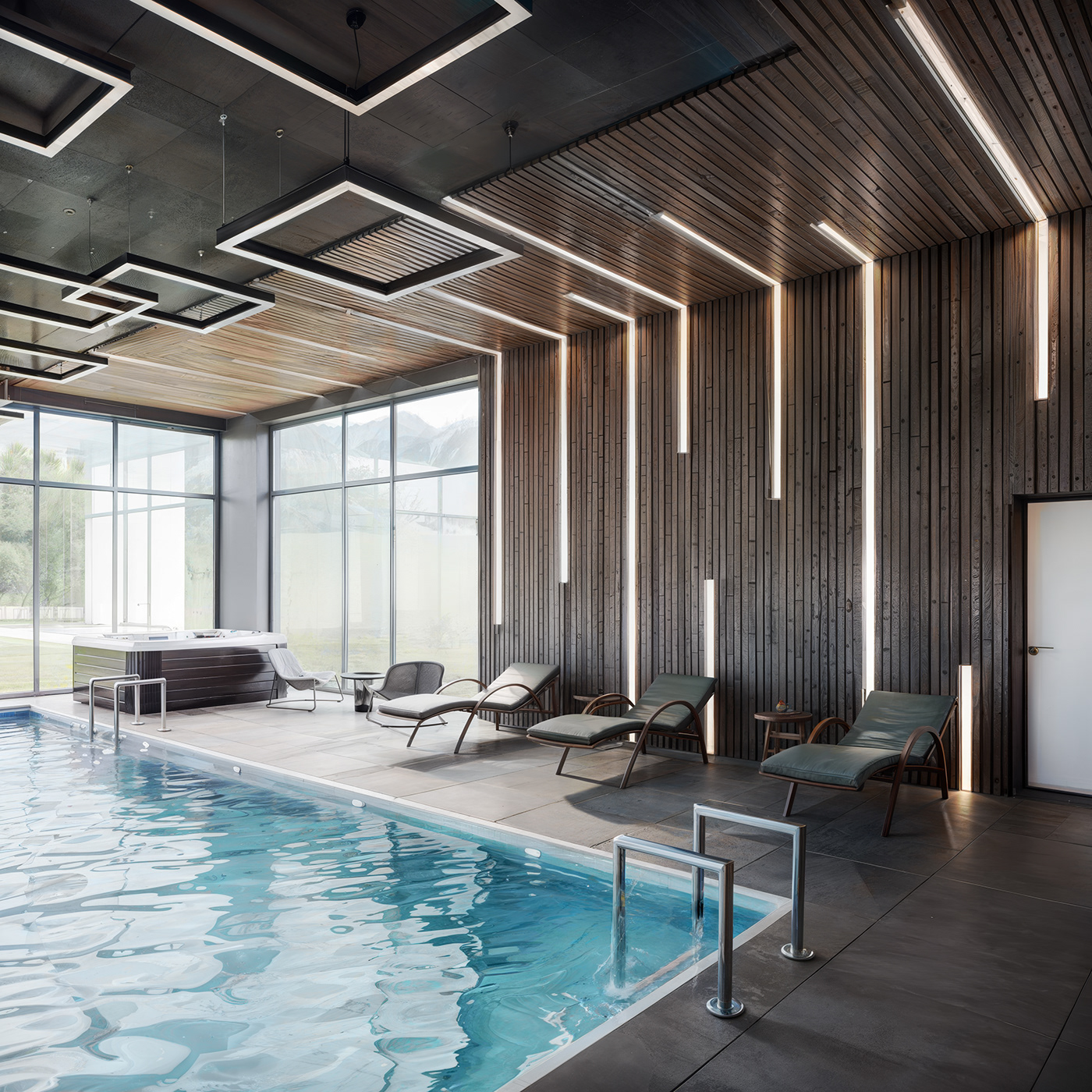 Interior architecture visualization Render 3D archviz exterior Pool Sauna спа