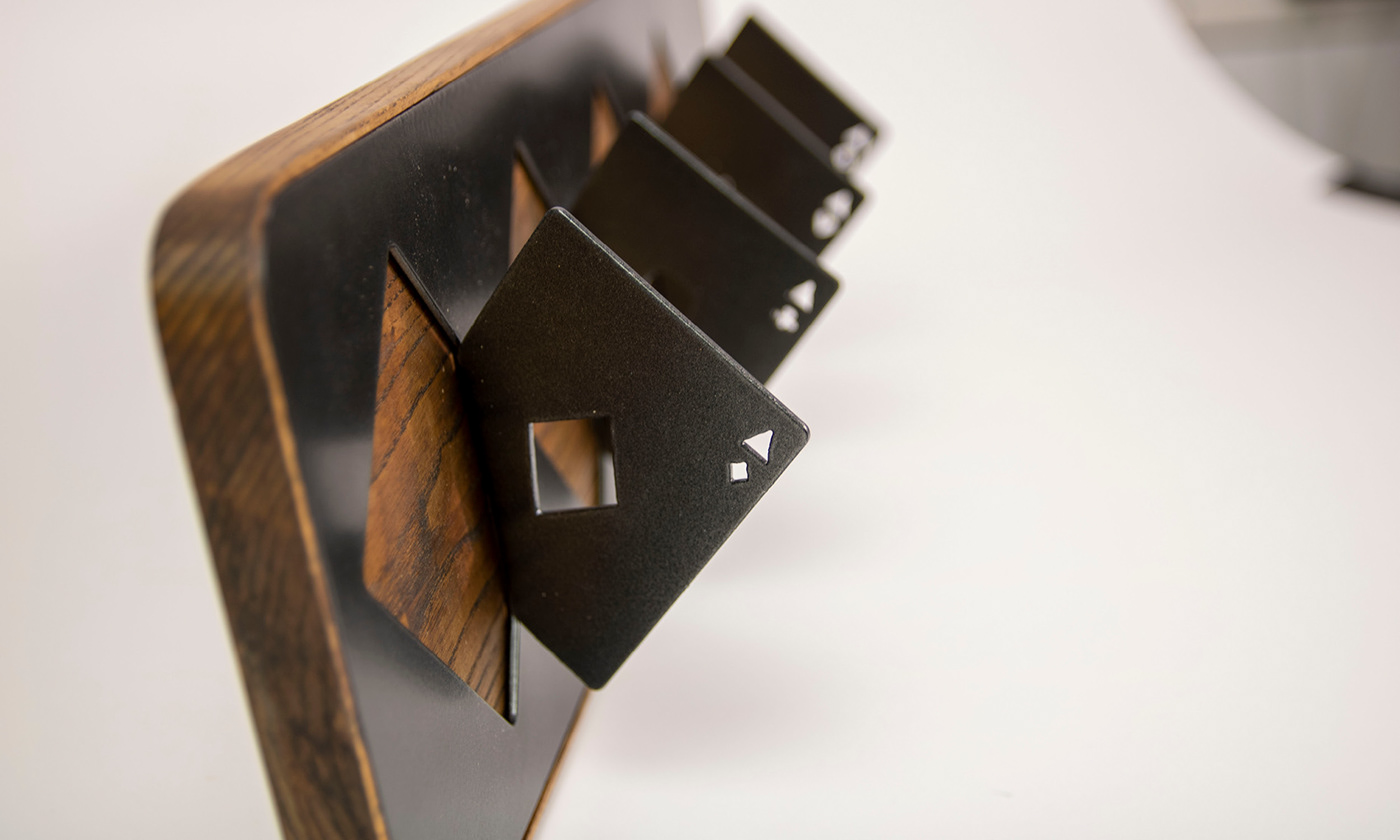 coatrack furniture design  metal bending Playing Cards powder coating product design  waterjet cutting