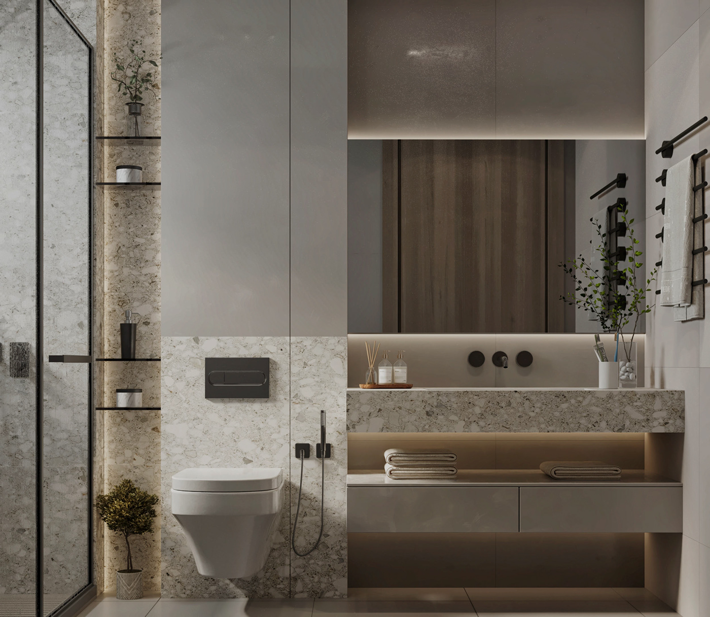 design bathroom interior design  Render visualization 3D modern architecture 3ds max corona