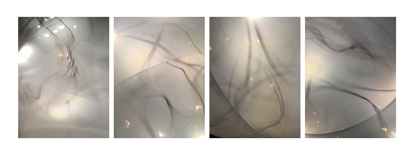 digital prints glass blownglass Relections lighting