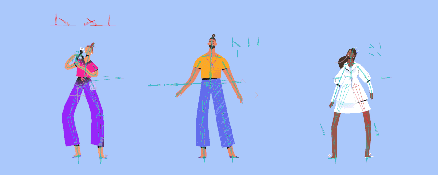2D 3D Character explainer meditation rig wedding