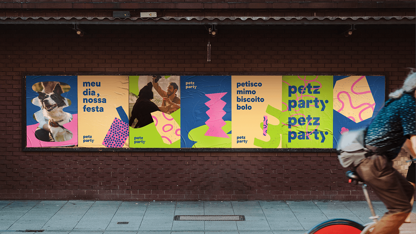 Color Block petz party graphic design  visual identity Logo Design Retail branding  aniversário pet dog birthday