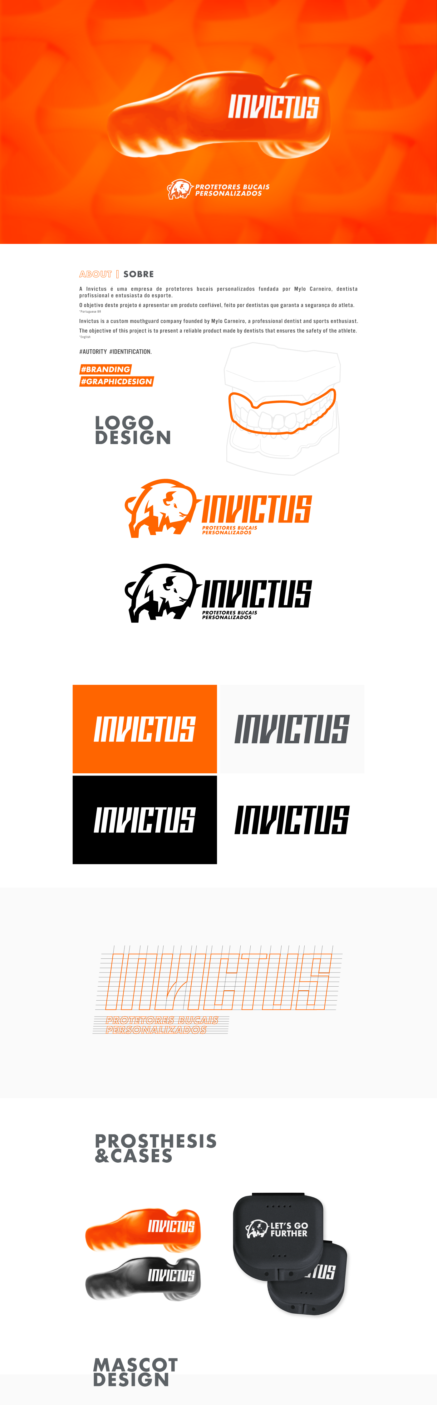 Mouthguard sport brand Invictus Mascot bison logo