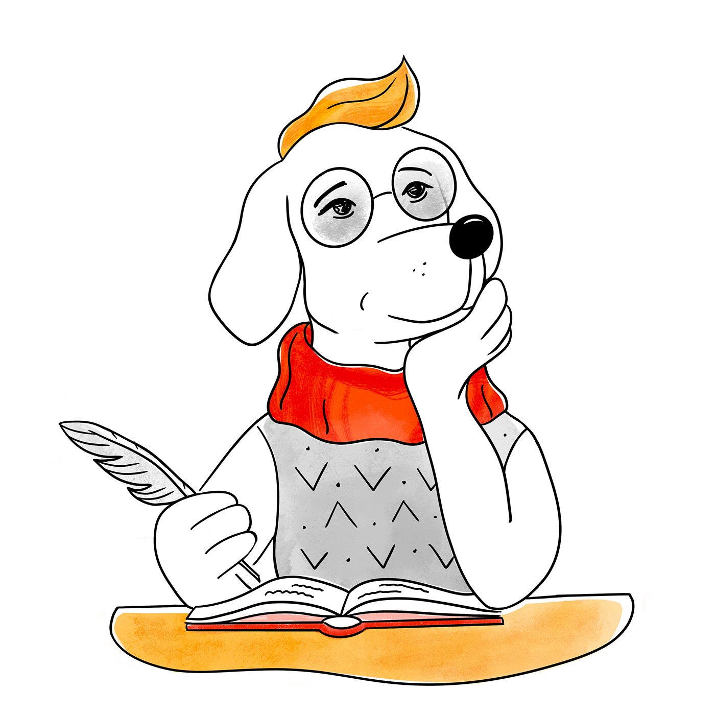 book cartoon Character dog Education ILLUSTRATION  language textbook