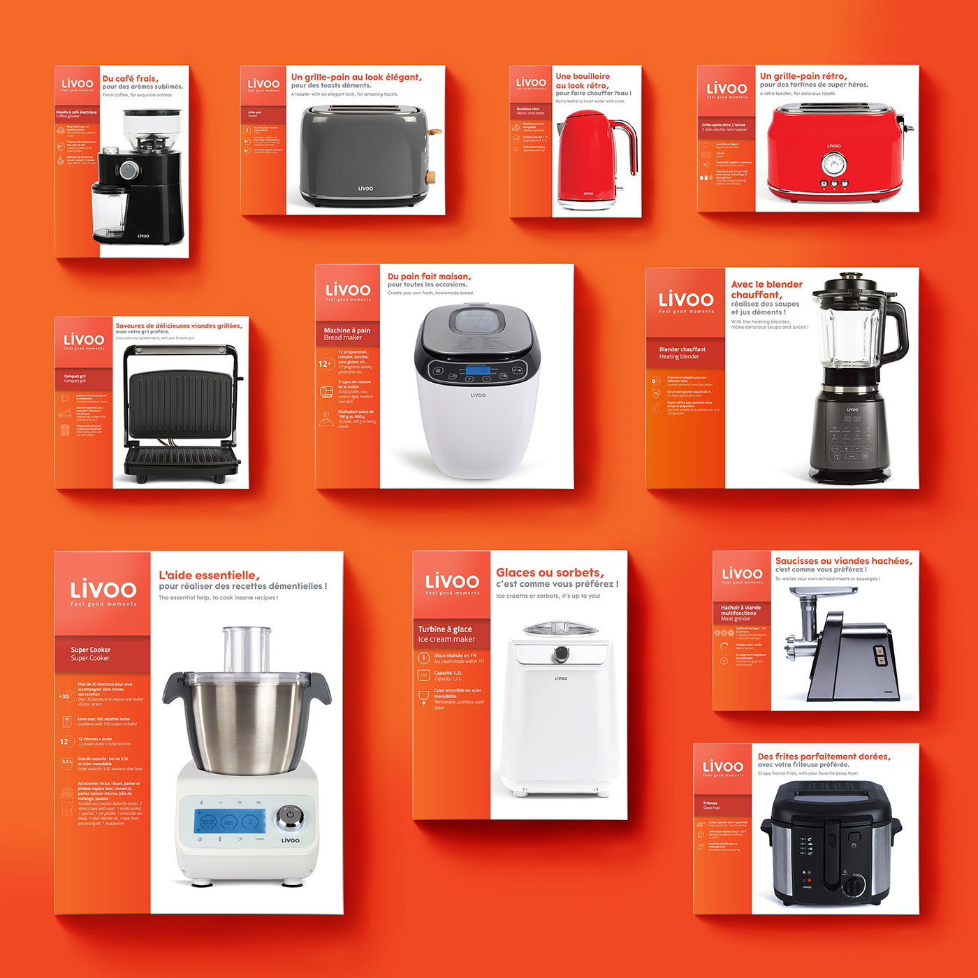 design graphic design  home appliances Packaging packaging design product design  designer france Livoo product range