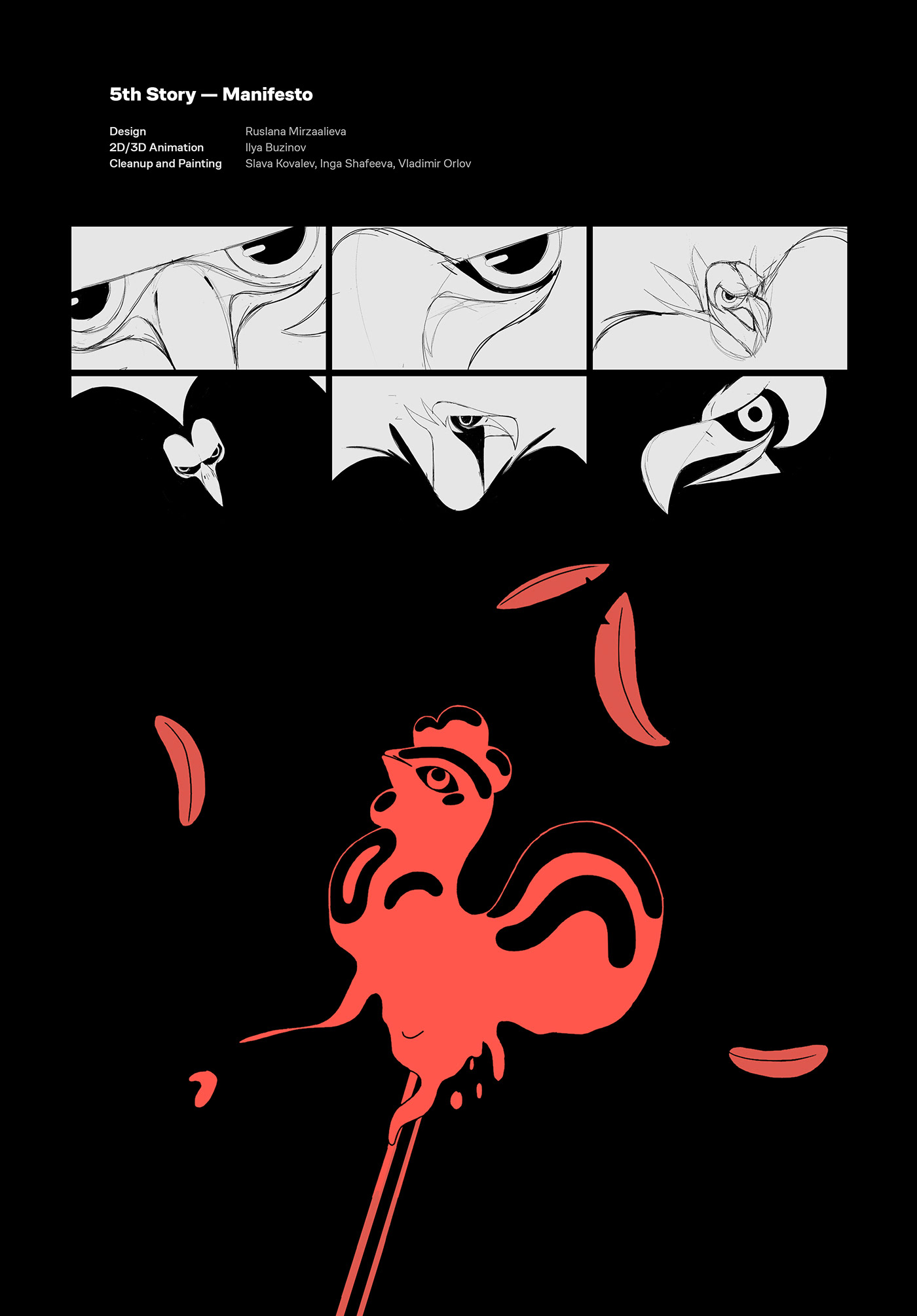 2D 3D mixed styles animation  Character design birds Dorn music