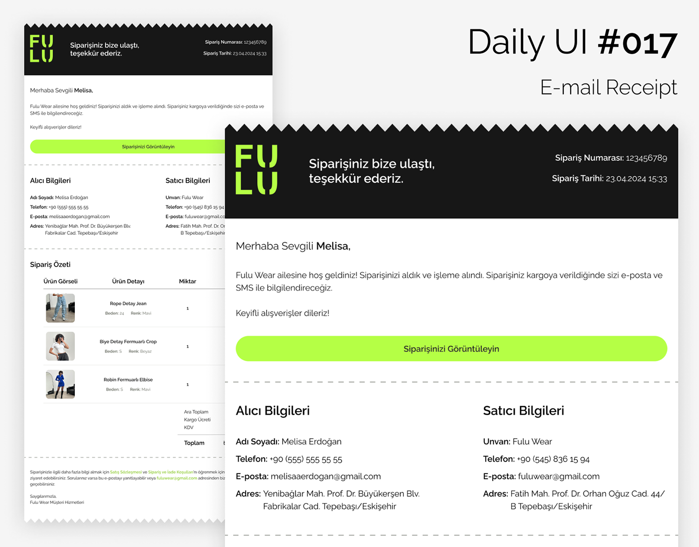 DailyUI ui design UI/UX Figma e-mail design uix101 user interface Web Design  e-commerce
