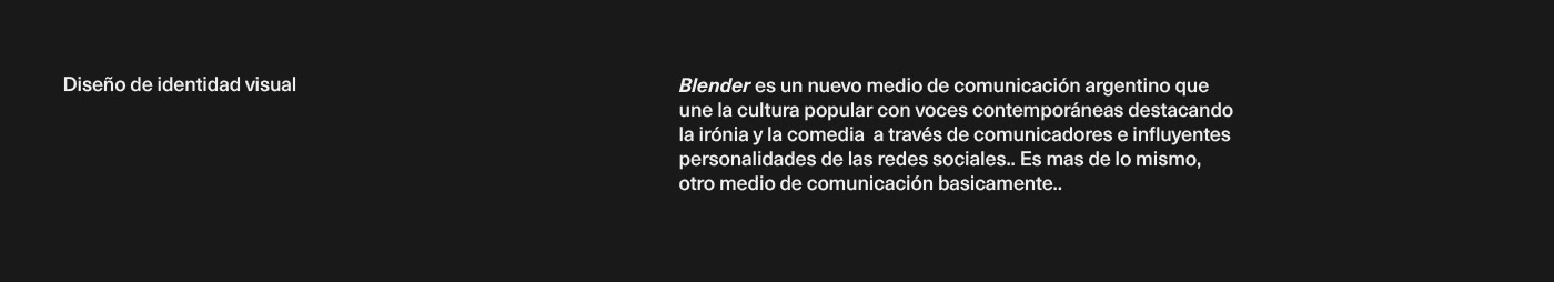 blender identidad Streaming noticias medios brand identity visual Brand Design Social media post esto es blender