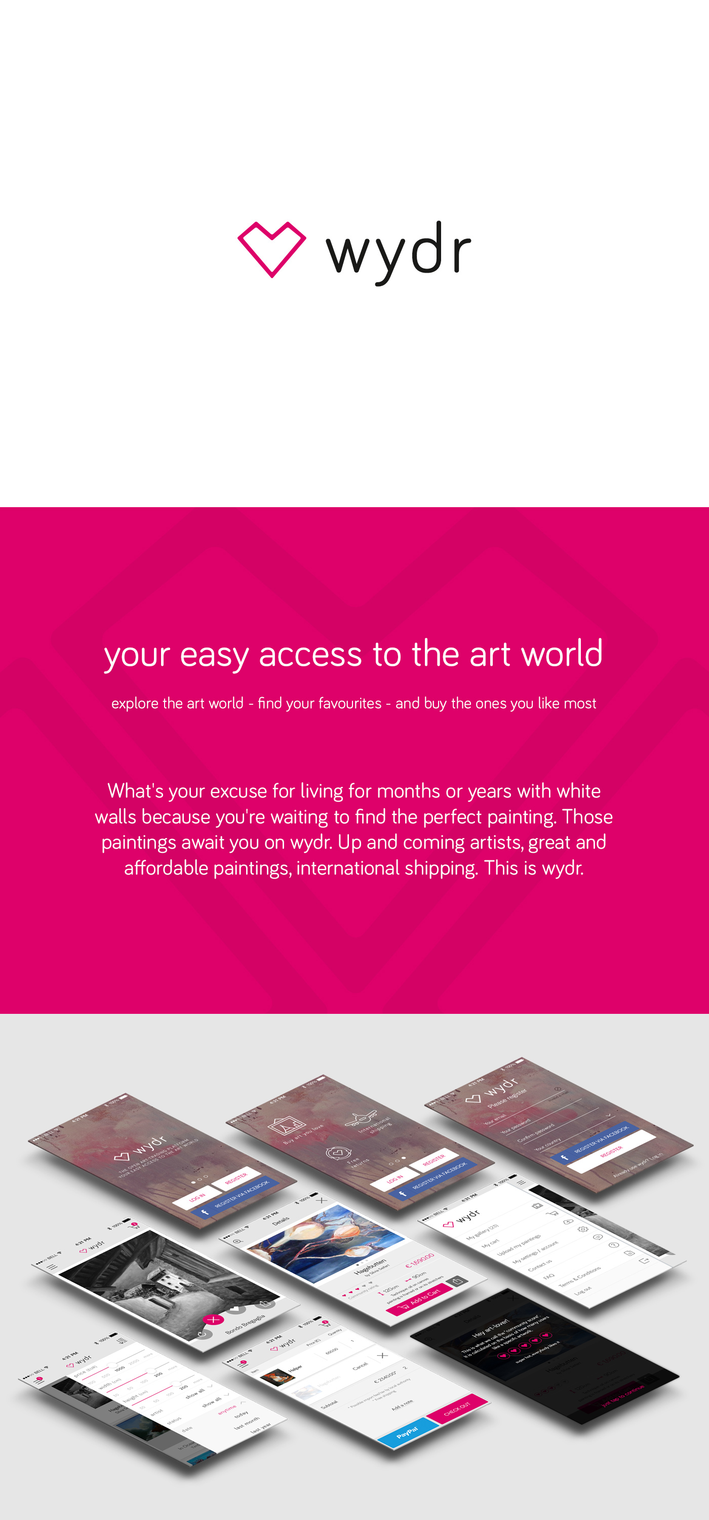 wydr art buy art artworks ios app Mobile app ux UI application user interface mobile design