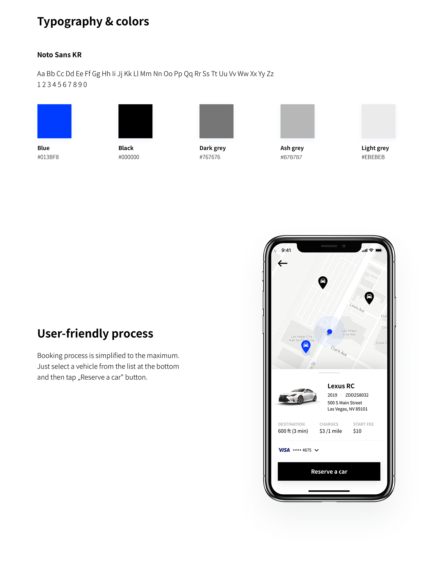 UI ux mobile ios reservation Booking car rent a car app Interface