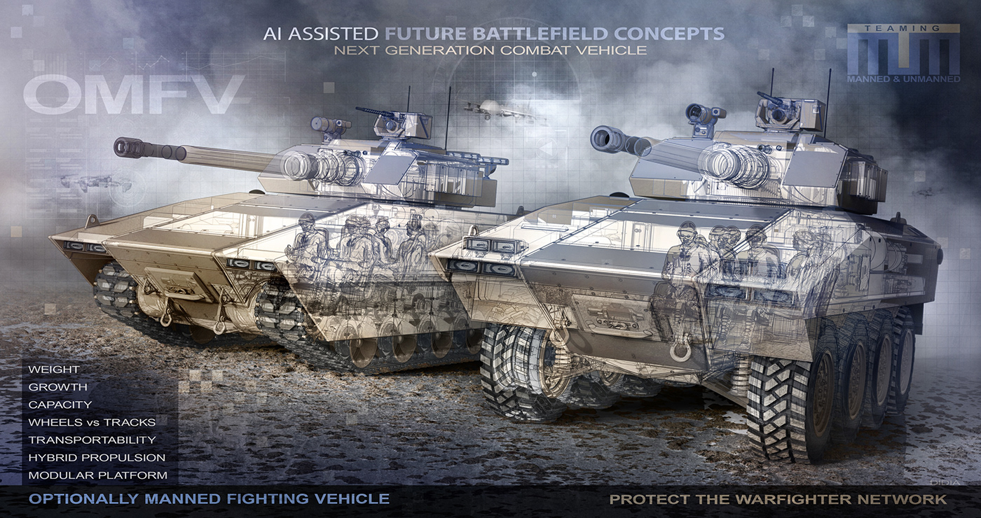 army army concept concept defense future tank keyshot ngcv OMFV Autonomous Virtual experimentation