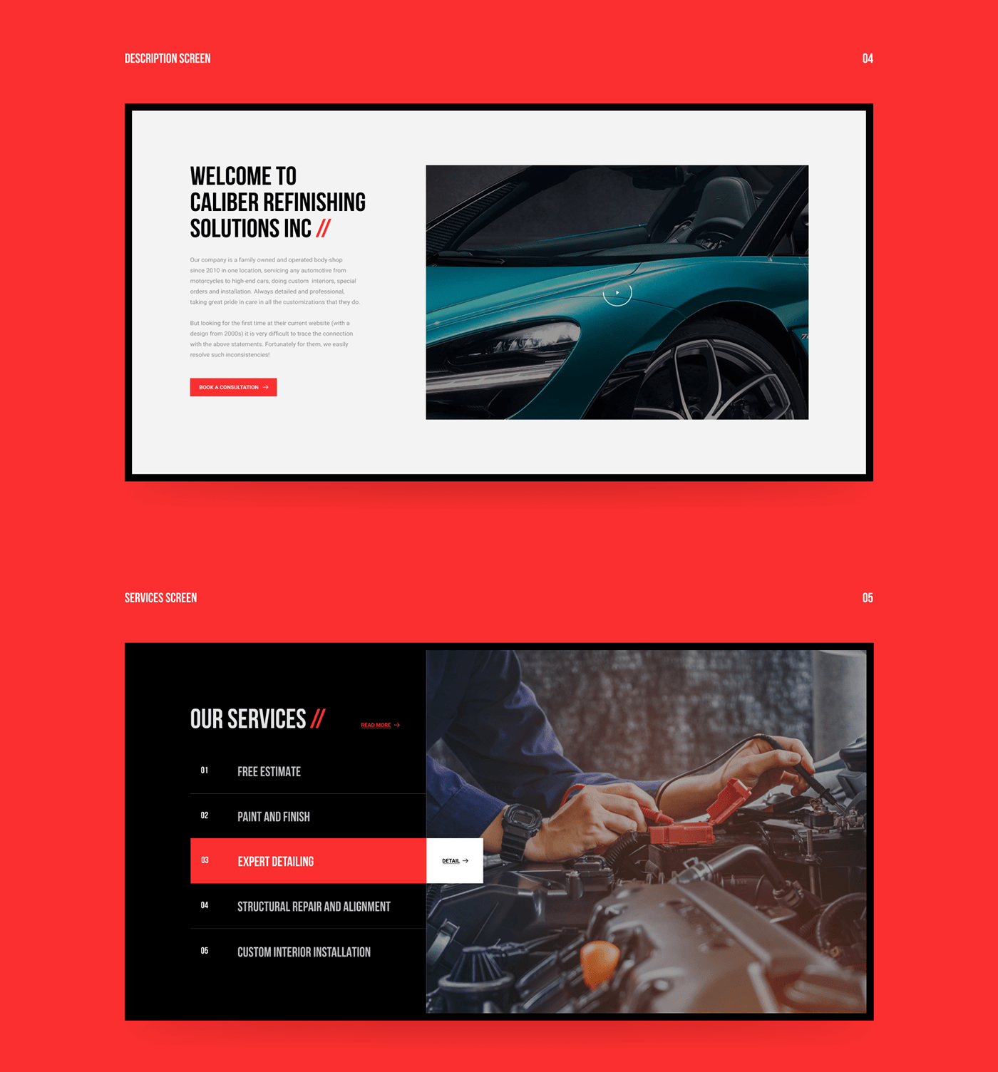 car Auto Layout interaction redesign corporate grid animation 