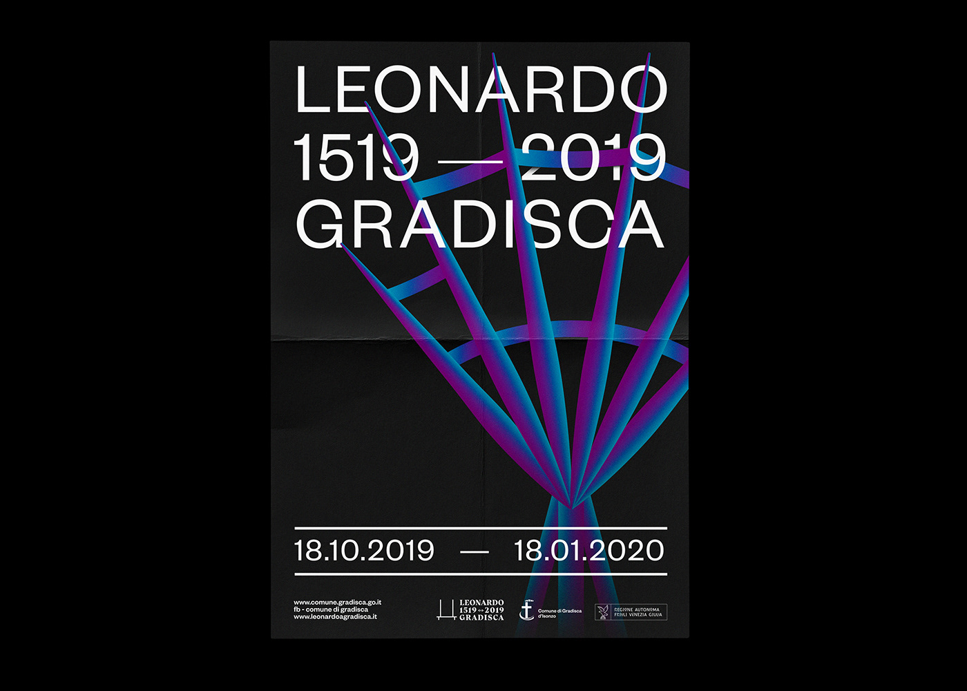 Leonardo leonardo da vinci Event museum gradients Exhibition  typography   black and white Layout