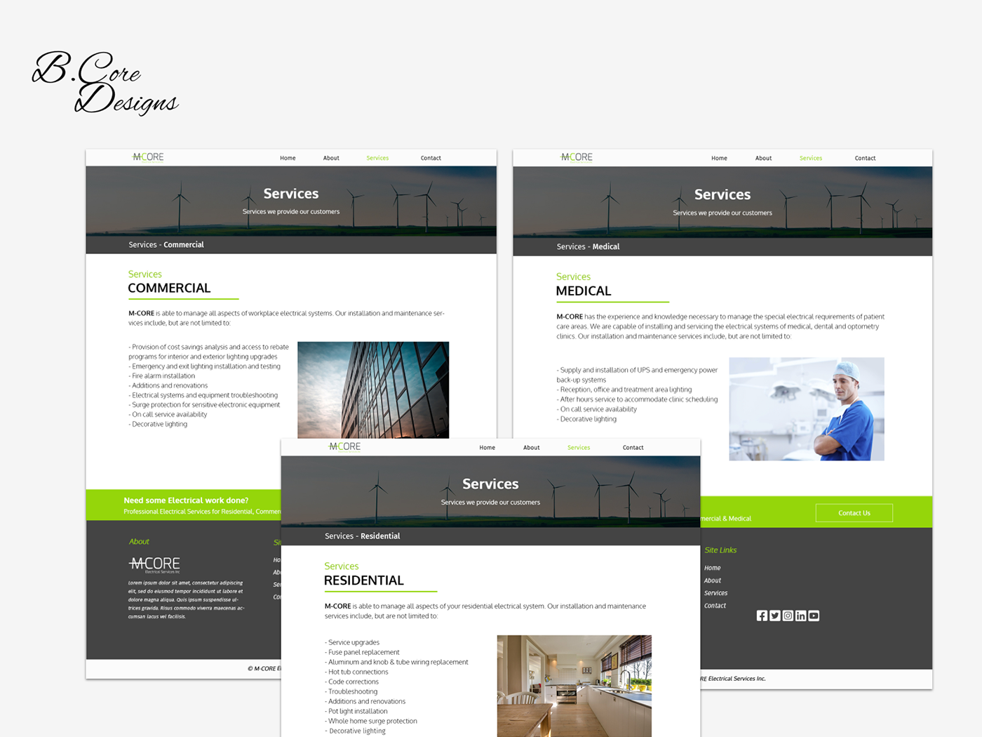 business electric electrical Project re-design services UI Web Design  Website Website Design