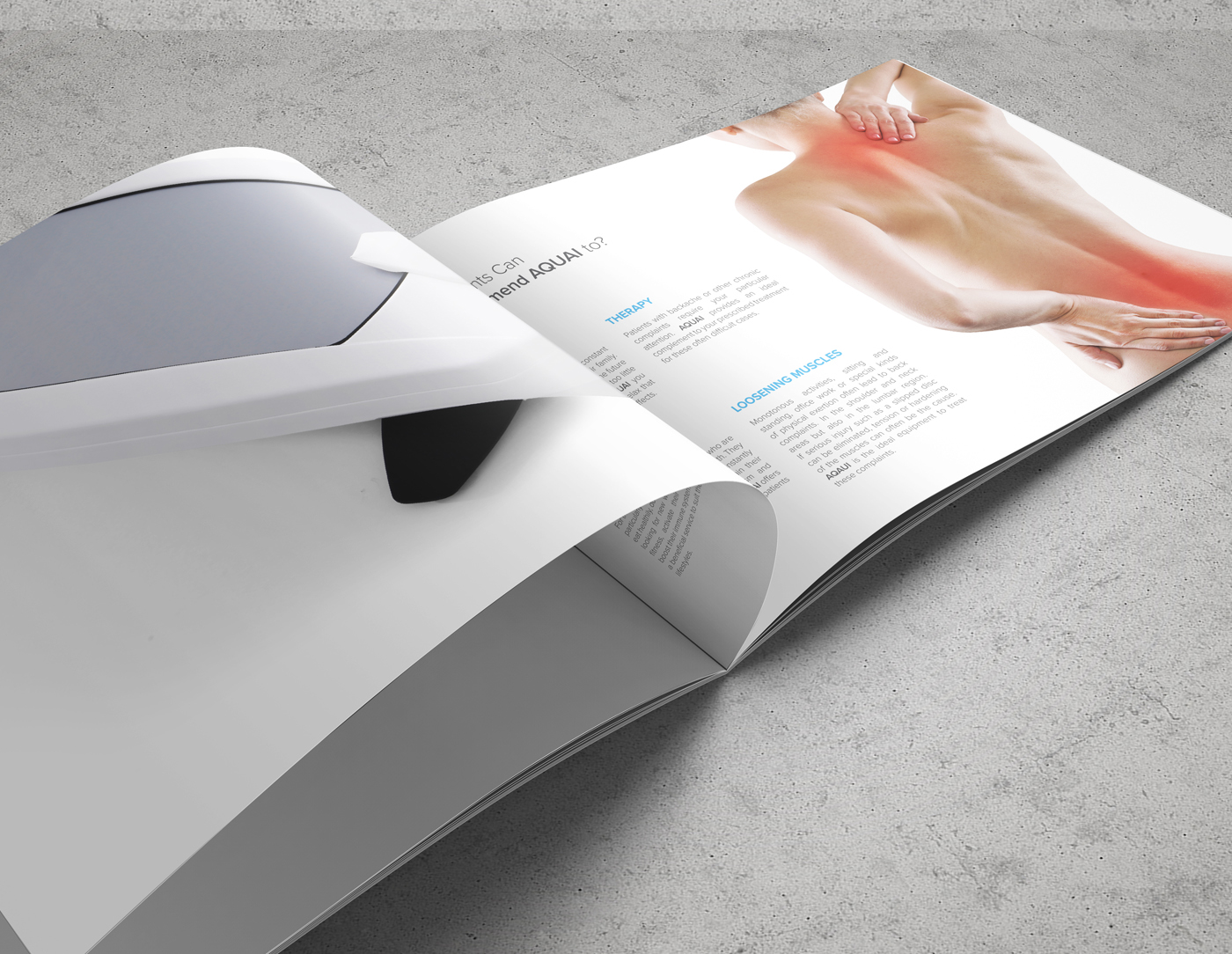 flyer brochure design modern print CMYK pantone dark Icon flat device medical blue White graphic