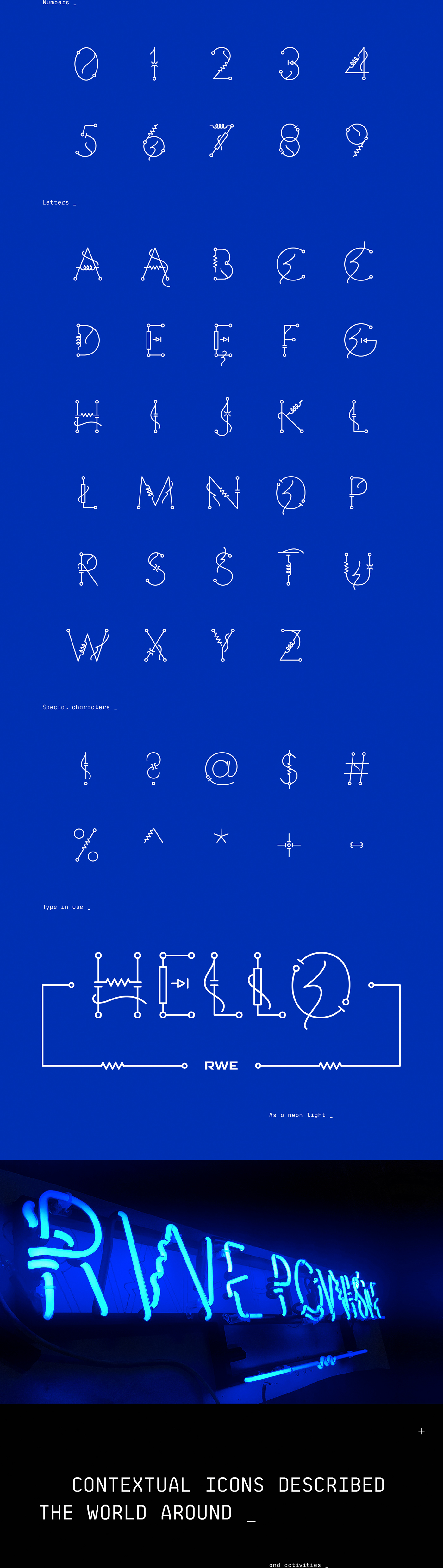 typography   design system neon font icons iconography RWE innogy włodarczyk walczuk