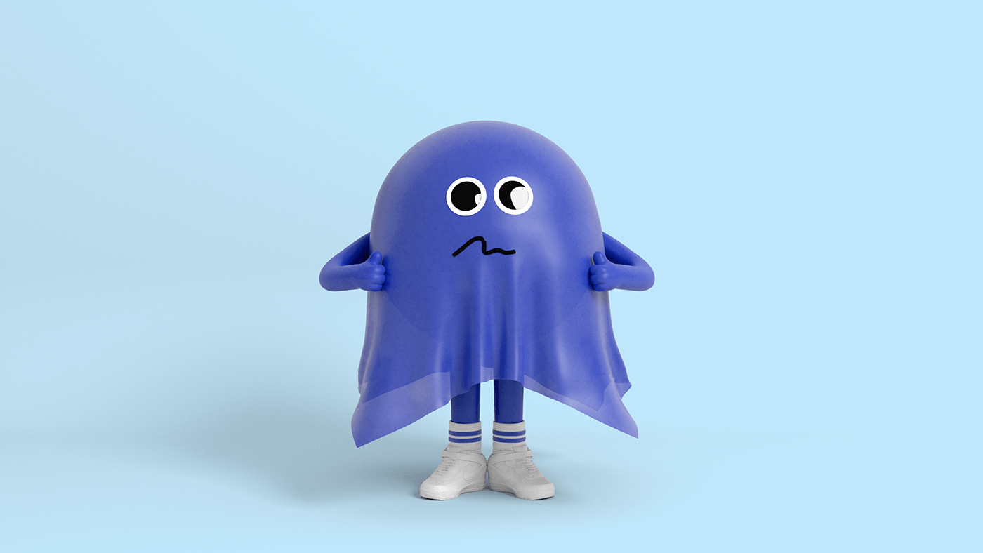3D Character blue cartoon Character design  ILLUSTRATION  Nike plastic