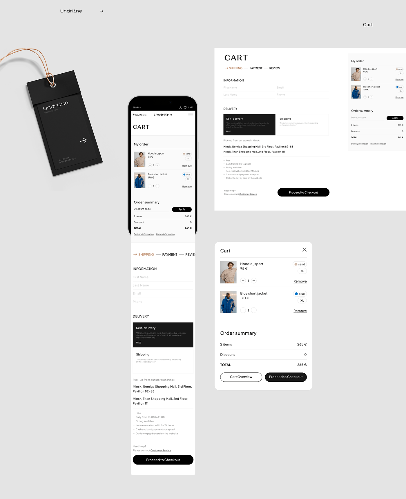 clean clothes e-commerce redesign grid minimal modern store UI/UX Web Design 
