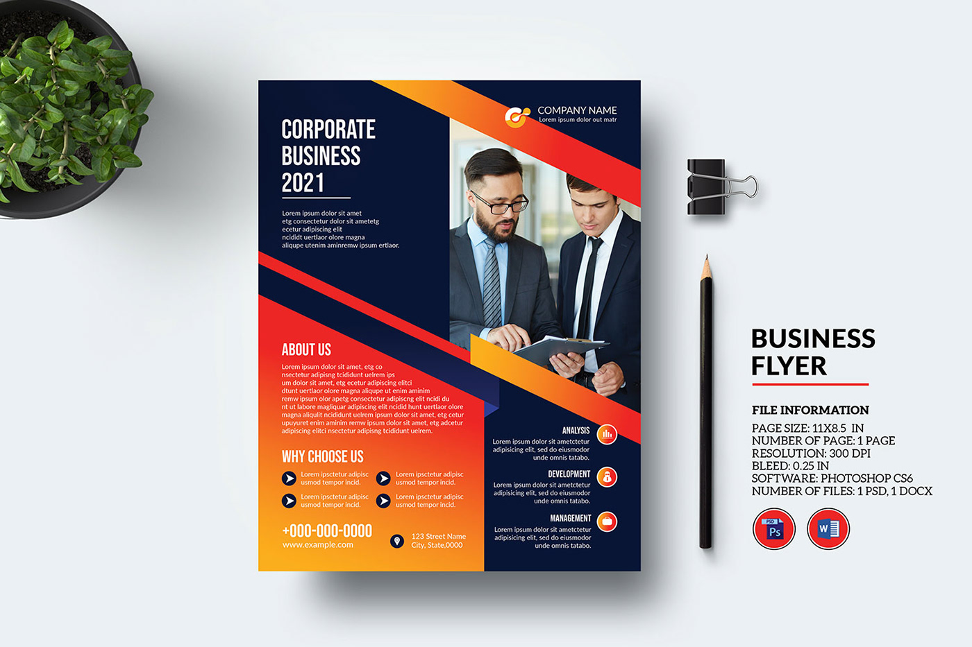 business flyer clean Company flyer corporate flyer Creative Business Flyer minimal minimal corporate flyer modern ms word photoshop template