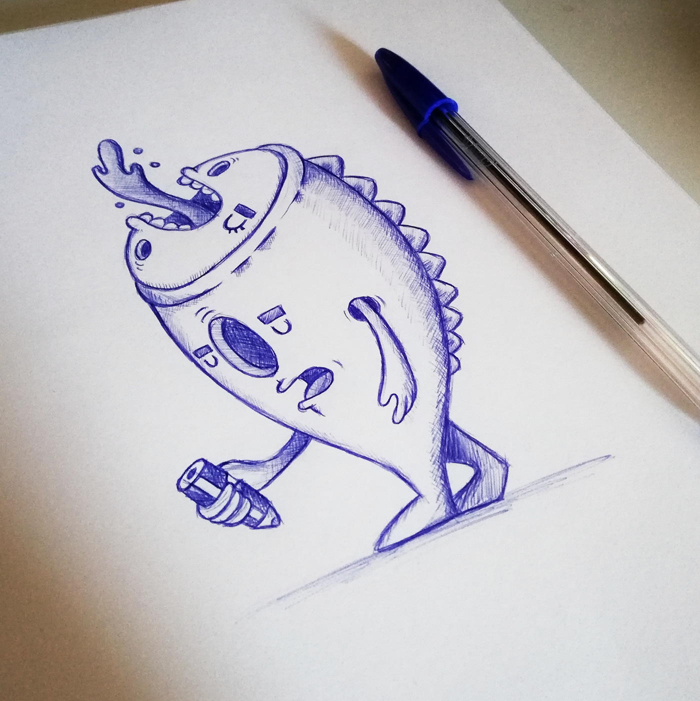 ilustracion bic boligrafo monsters