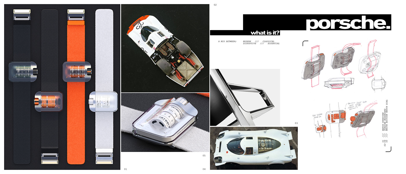 car design concept design industrial design  Porsche product product design  watch watch design wearables