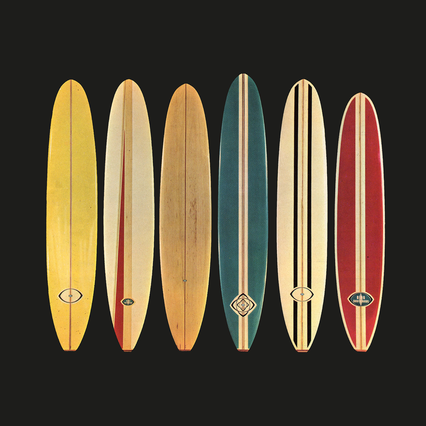 art branding  swimwear corporate London vintage Surf visual illustrations collage