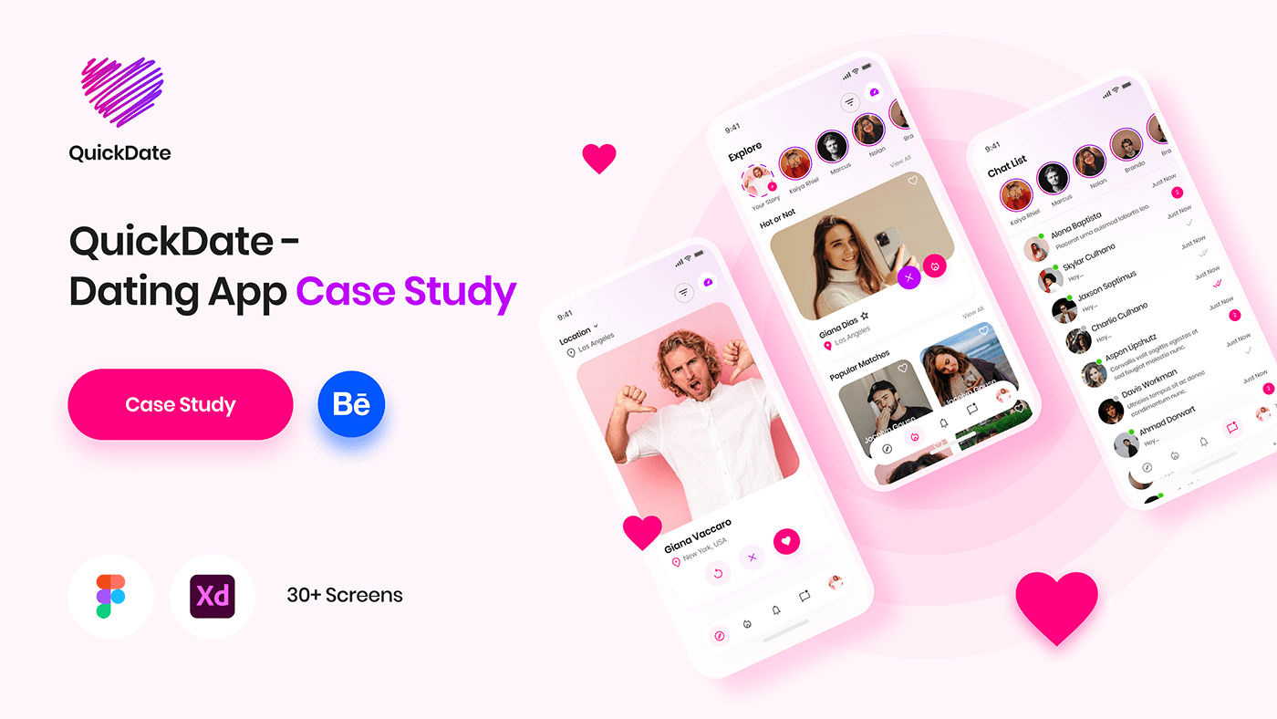 app design application Case Study dating app dating app case study dating app ui ux mobile app case study product design  UI UX Case study UI/UX