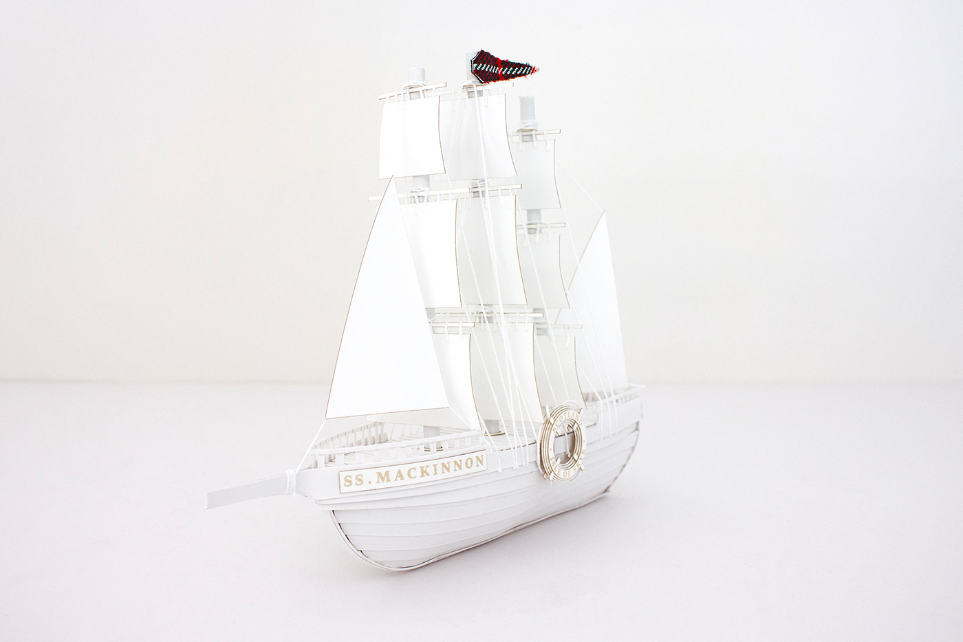 paper craft paper art craft sculpture boat scotland Isle of skye handmade White sea